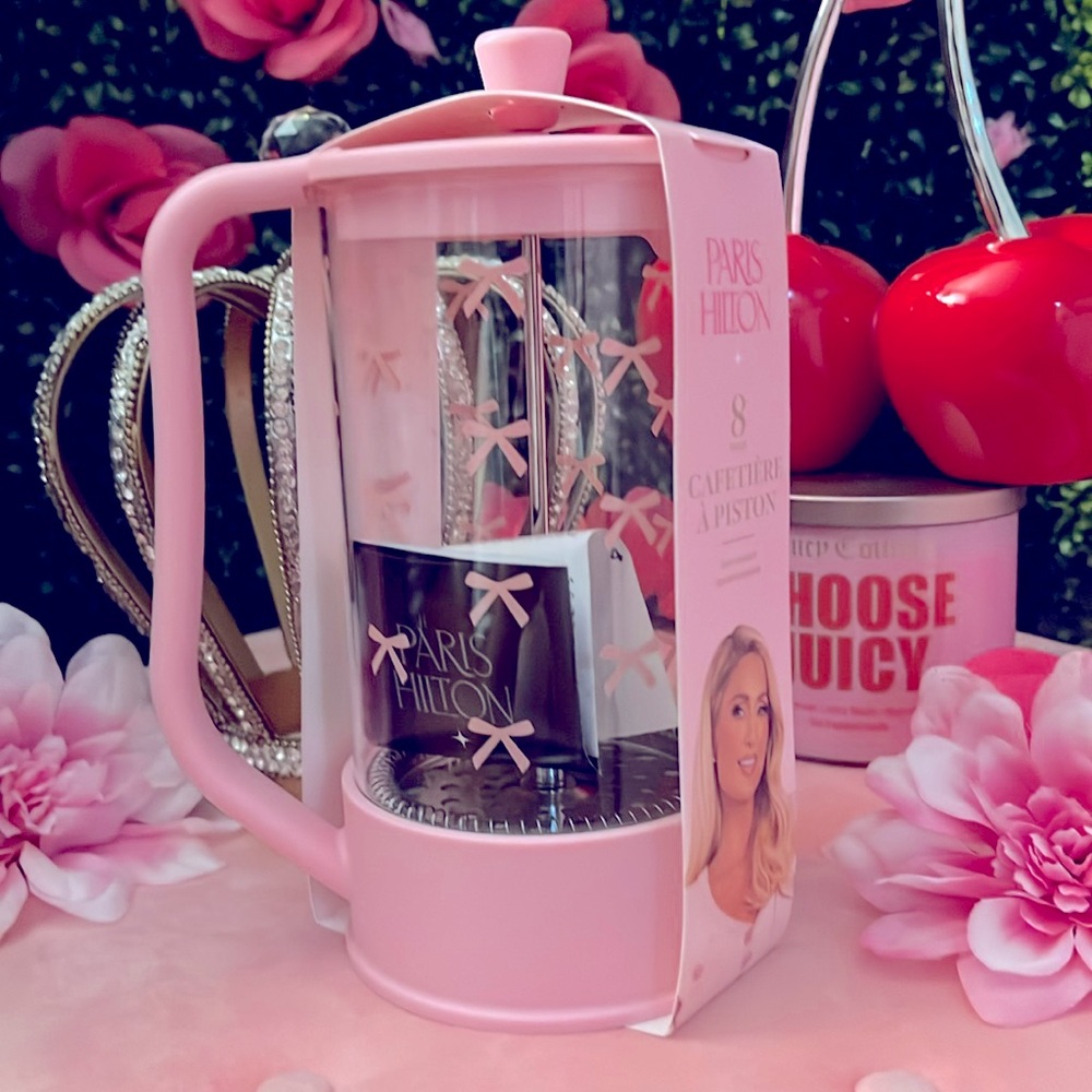🩷🎀Paris Hilton pink bow coffee press